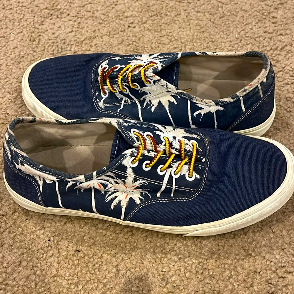 Old Navy Palm Tree Printed Lace Up Canvas Sneakers Shoes Size 9